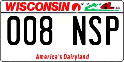 WI license plate 008NSP