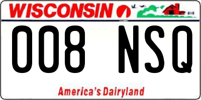 WI license plate 008NSQ