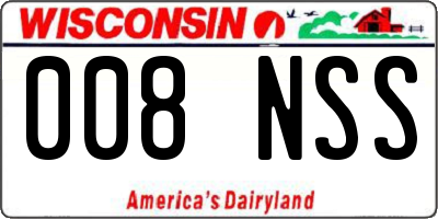 WI license plate 008NSS