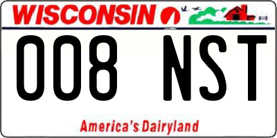 WI license plate 008NST