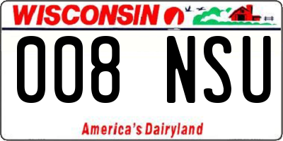 WI license plate 008NSU