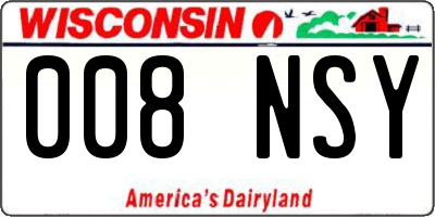WI license plate 008NSY