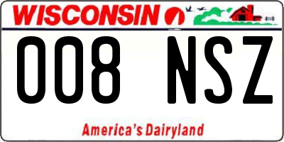 WI license plate 008NSZ
