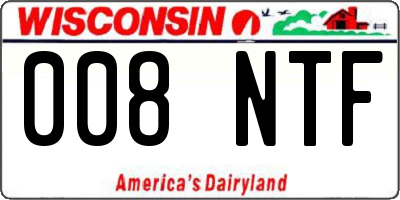 WI license plate 008NTF