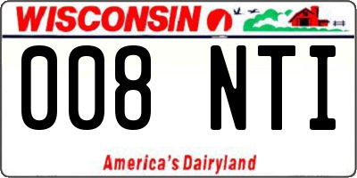 WI license plate 008NTI