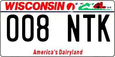 WI license plate 008NTK