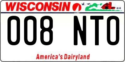 WI license plate 008NTO