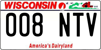 WI license plate 008NTV