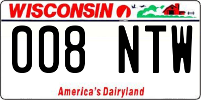 WI license plate 008NTW