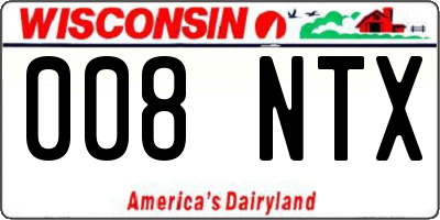 WI license plate 008NTX