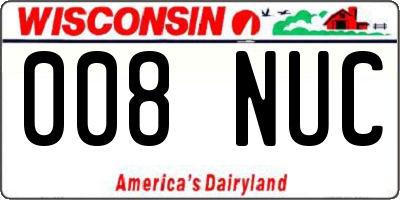 WI license plate 008NUC