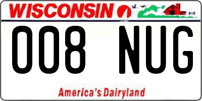 WI license plate 008NUG