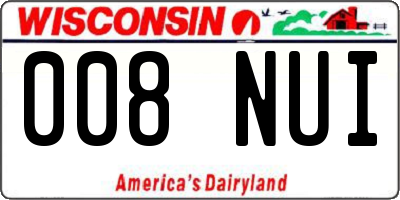 WI license plate 008NUI