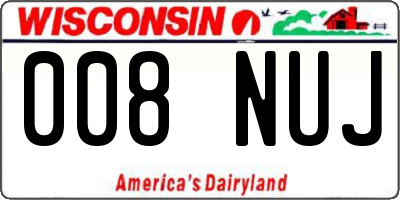 WI license plate 008NUJ