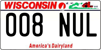 WI license plate 008NUL