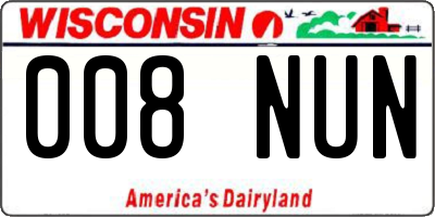 WI license plate 008NUN