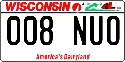 WI license plate 008NUO
