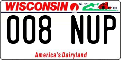 WI license plate 008NUP