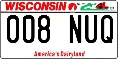 WI license plate 008NUQ