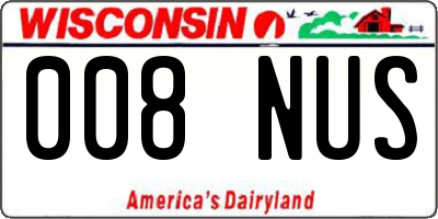 WI license plate 008NUS