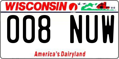 WI license plate 008NUW