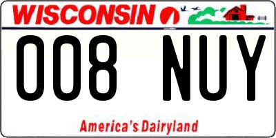 WI license plate 008NUY