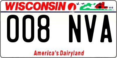 WI license plate 008NVA