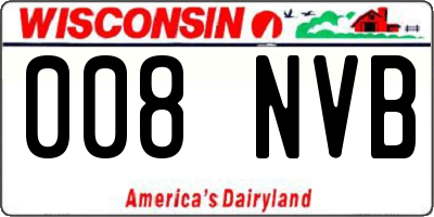 WI license plate 008NVB