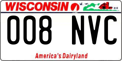 WI license plate 008NVC