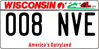WI license plate 008NVE