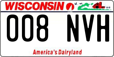 WI license plate 008NVH