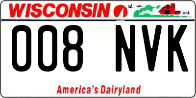 WI license plate 008NVK