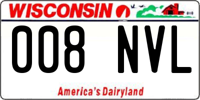 WI license plate 008NVL