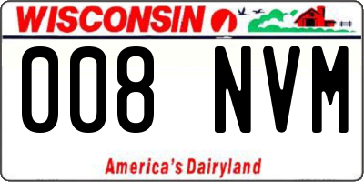 WI license plate 008NVM