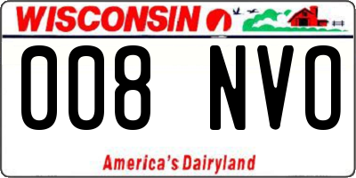 WI license plate 008NVO