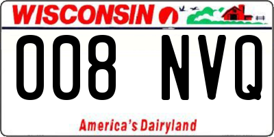 WI license plate 008NVQ