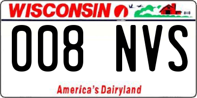 WI license plate 008NVS