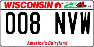 WI license plate 008NVW
