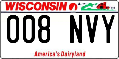 WI license plate 008NVY