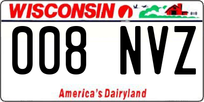 WI license plate 008NVZ