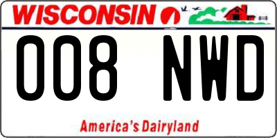 WI license plate 008NWD
