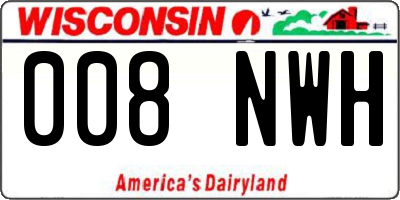 WI license plate 008NWH