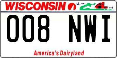 WI license plate 008NWI