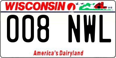 WI license plate 008NWL