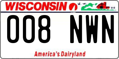 WI license plate 008NWN