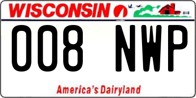 WI license plate 008NWP