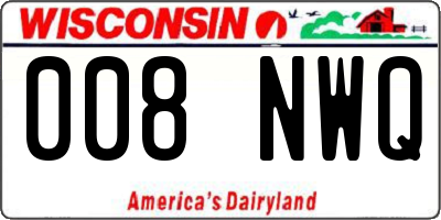 WI license plate 008NWQ
