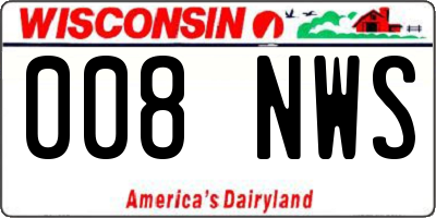 WI license plate 008NWS