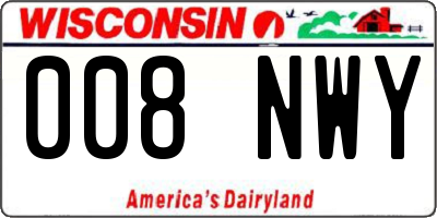 WI license plate 008NWY