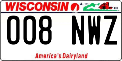 WI license plate 008NWZ